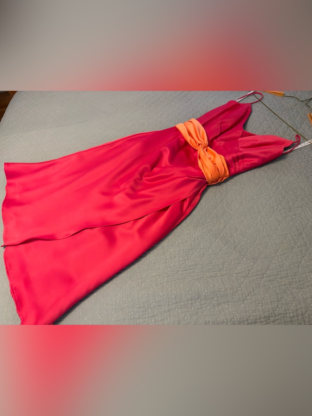 Fuchsia Pink Dress with Orange Waist Bow
